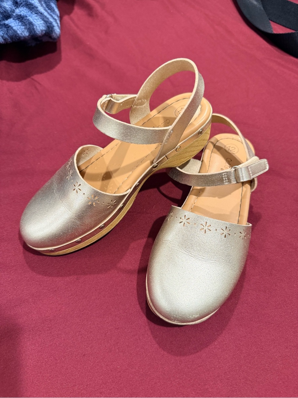 Cat & Jack Metallic Gold Girls' Clog Sandals